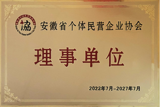 热烈祝贺腾辉·华东建材中心获得安徽省个体民营企业协会第六届理事单位称号